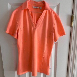 Lady Hagen WOmen's Golf Polo Short Sleeve Light Orange Size XS